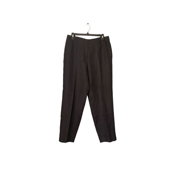 Talbots 100% Irish linen black fully lined pants/side and back pockets/size 10 - Picture 2 of 8